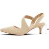 imagemysoft Womens Dress Shoes Low Heels 2 inch Kitten Pumps Slingback Wedding Party MediumWide Width ShoesGold