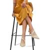imagemysoft Womens Dress Shoes Low Heels 2 inch Kitten Pumps Slingback Wedding Party MediumWide Width ShoesGold