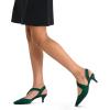 imagemysoft Womens Dress Shoes Low Heels 2 inch Kitten Pumps Slingback Wedding Party MediumWide Width ShoesGreen