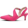 imagemysoft Womens Dress Shoes Low Heels 2 inch Kitten Pumps Slingback Wedding Party MediumWide Width ShoesHot Pink