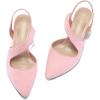 imagemysoft Womens Dress Shoes Low Heels 2 inch Kitten Pumps Slingback Wedding Party MediumWide Width ShoesPink
