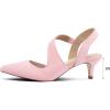 imagemysoft Womens Dress Shoes Low Heels 2 inch Kitten Pumps Slingback Wedding Party MediumWide Width ShoesPink