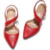 imagemysoft Womens Dress Shoes Low Heels 2 inch Kitten Pumps Slingback Wedding Party MediumWide Width ShoesRed