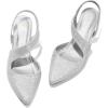 imagemysoft Womens Dress Shoes Low Heels 2 inch Kitten Pumps Slingback Wedding Party MediumWide Width ShoesSilver