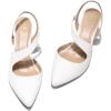 imagemysoft Womens Dress Shoes Low Heels 2 inch Kitten Pumps Slingback Wedding Party MediumWide Width ShoesWhite