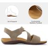 imagemysoft Womens Arch Support Sandals Orthotic Comfortable Walking Sandals Lightweight Adjustable Summer Outdoor ShoesTaupe