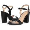 imagemysoft Womens Chunky Block Heels 35IN Open Toe Ankle Strap High Heeled Sandals Wedding Party Dress Pump ShoesBlack Pu