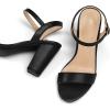 imagemysoft Womens Chunky Block Heels 35IN Open Toe Ankle Strap High Heeled Sandals Wedding Party Dress Pump ShoesBlack Pu