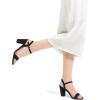 imagemysoft Womens Chunky Block Heels 35IN Open Toe Ankle Strap High Heeled Sandals Wedding Party Dress Pump ShoesBlack Suede