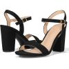 imagemysoft Womens Chunky Block Heels 35IN Open Toe Ankle Strap High Heeled Sandals Wedding Party Dress Pump ShoesBlack Suede