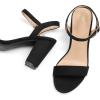 imagemysoft Womens Chunky Block Heels 35IN Open Toe Ankle Strap High Heeled Sandals Wedding Party Dress Pump ShoesBlack Suede