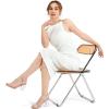 imagemysoft Womens Chunky Block Heels 35IN Open Toe Ankle Strap High Heeled Sandals Wedding Party Dress Pump ShoesClear