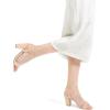imagemysoft Womens Chunky Block Heels 35IN Open Toe Ankle Strap High Heeled Sandals Wedding Party Dress Pump ShoesNude Suede