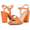 imagemysoft Womens Chunky Block Heels 35IN Open Toe Ankle Strap High Heeled Sandals Wedding Party Dress Pump ShoesOrange