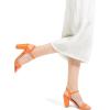 imagemysoft Womens Chunky Block Heels 35IN Open Toe Ankle Strap High Heeled Sandals Wedding Party Dress Pump ShoesOrange