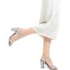 imagemysoft Womens Chunky Block Heels 35IN Open Toe Ankle Strap High Heeled Sandals Wedding Party Dress Pump ShoesSilver Glitter