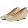 imagemysoft Womens Wedge Pumps Closed Toe Low Heel Dress Shoes Gold