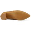 imagemysoft Womens Ankle Boots Chunky Block Low Heel Comfortable Pointed Toe Side V Cutout Dressy Office Booties with ZipperLight Brown