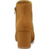 imagemysoft Womens Ankle Boots Chunky Block Low Heel Comfortable Pointed Toe Side V Cutout Dressy Office Booties with ZipperLight Brown