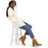 imagemysoft Womens Ankle Boots Chunky Block Low Heel Comfortable Pointed Toe Side V Cutout Dressy Office Booties with ZipperLight Brown