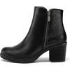 imagemysoft Womens Ankle Boots Low Chunky Stacked Heel Booties With Side ZipperSpliced Black