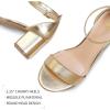 imagemysoft Womens Chunky Low Heels Open Toe Block Heeled Dress Ankle Strap Pump Wedding SandalsGold Pu