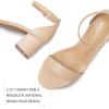 imagemysoft Womens Chunky Low Heels Open Toe Block Heeled Dress Ankle Strap Pump Wedding SandalsNude Pu