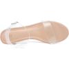 imagemysoft Womens Chunky Low Heels Open Toe Block Heeled Dress Ankle Strap Pump Wedding SandalsTransparent