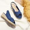 imagemysoft Womens Espadrille Wedge Sandals Platform Slingback Criss Cross Low Wedges Slip On Open Toe Dress Summer ShoesBlue