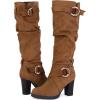 imagemysoft Womens Knee High Boots Fashion Chunky Block Heel Warm Winter Boots with Side ZippersCamel Suede
