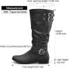 imagemysoft Womens Knee High Boots Fashion Chunky Block Heel Warm Winter Boots with Side ZippersPu Grey C