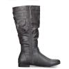 imagemysoft Womens Knee High Boots Fashion Chunky Block Heel Warm Winter Boots with Side ZippersPu Grey C