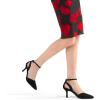 imagemysoft Womens Pumps Shoes Pointed Toe Kitten Low Heels Stiletto Ankle Strap Closed Toe Wedding Party Dress SandalsBlack Suede