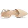 imagemysoft Womens Pumps Shoes Pointed Toe Kitten Low Heels Stiletto Ankle Strap Closed Toe Wedding Party Dress SandalsNude Suede