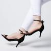 imagemysoft Womens Stilettos Classic Strappy Open Toe Pump Heel SandalsBlackPu