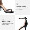 imagemysoft Womens Stilettos Classic Strappy Open Toe Pump Heel SandalsBlackPu