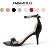 imagemysoft Womens Stilettos Classic Strappy Open Toe Pump Heel SandalsBlackPu