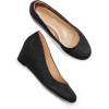 imagemysoft Womens Wedge Pumps Closed Toe Low Heel Dress Shoes Black Glitter