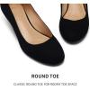 imagemysoft Womens Wedge Pumps Closed Toe Low Heel Dress Shoes Black Nubuck