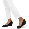 imagemysoft Womens Wedge Pumps Closed Toe Low Heel Dress Shoes Black Nubuck