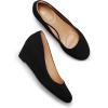 imagemysoft Womens Wedge Pumps Closed Toe Low Heel Dress Shoes Black Nubuck