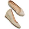 imagemysoft Womens Wedge Pumps Closed Toe Low Heel Dress Shoes Gold