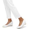 imagemysoft Womens Wedge Pumps Closed Toe Low Heel Dress Shoes White