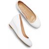 imagemysoft Womens Wedge Pumps Closed Toe Low Heel Dress Shoes White