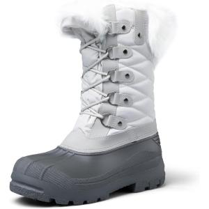 imagemysoft Womens Snow Boots Warm Insulated Faux Fur Lined Waterproof MidCalf Winter BootsWhite