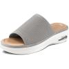 imagemysoft Womens Comfortable Slide Sandals Air Cushion Knit Slip On Wedge Lightweight Walking Sandals Platform Summer ShoesGrey