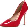imagemysoft Womens High Heels Pumps Closed Pointed Toe Stiletto 4IN Heels Dress Wedding ShoesRed Patent