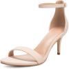 imagemysoft Womens Stilettos Pump Heel Sandals Ankle Strap Open ToeNude Nubuck