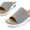 imagemysoft Womens Comfortable Slide Sandals Air Cushion Knit Slip On Wedge Lightweight Walking Sandals Platform Summer ShoesGrey
