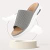 imagemysoft Womens Comfortable Slide Sandals Air Cushion Knit Slip On Wedge Lightweight Walking Sandals Platform Summer ShoesGrey